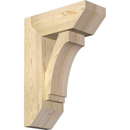 Ekena Millwork Imperial Slat Rough Sawn Bracket w/ Offset Brace, Douglas Fir, 8"W x 20"D x 28"H BKT0806X20X28IMP06RDF
